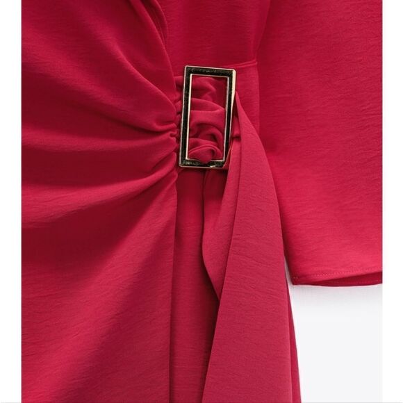 ZARA BLAZER DRESS PLAYSUIT WITH BELT HOT PINK ZARA - Picture 10 of 11